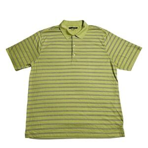 Greg Norman Play Dry Golf Polo Shirt Striped Short‎ Sleeve XL Yellow